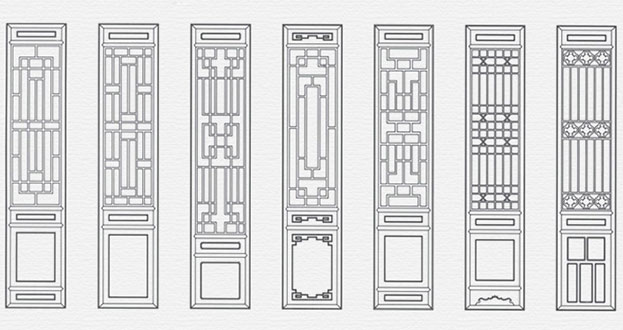 勉县常用中式仿古花窗图案隔断设计图